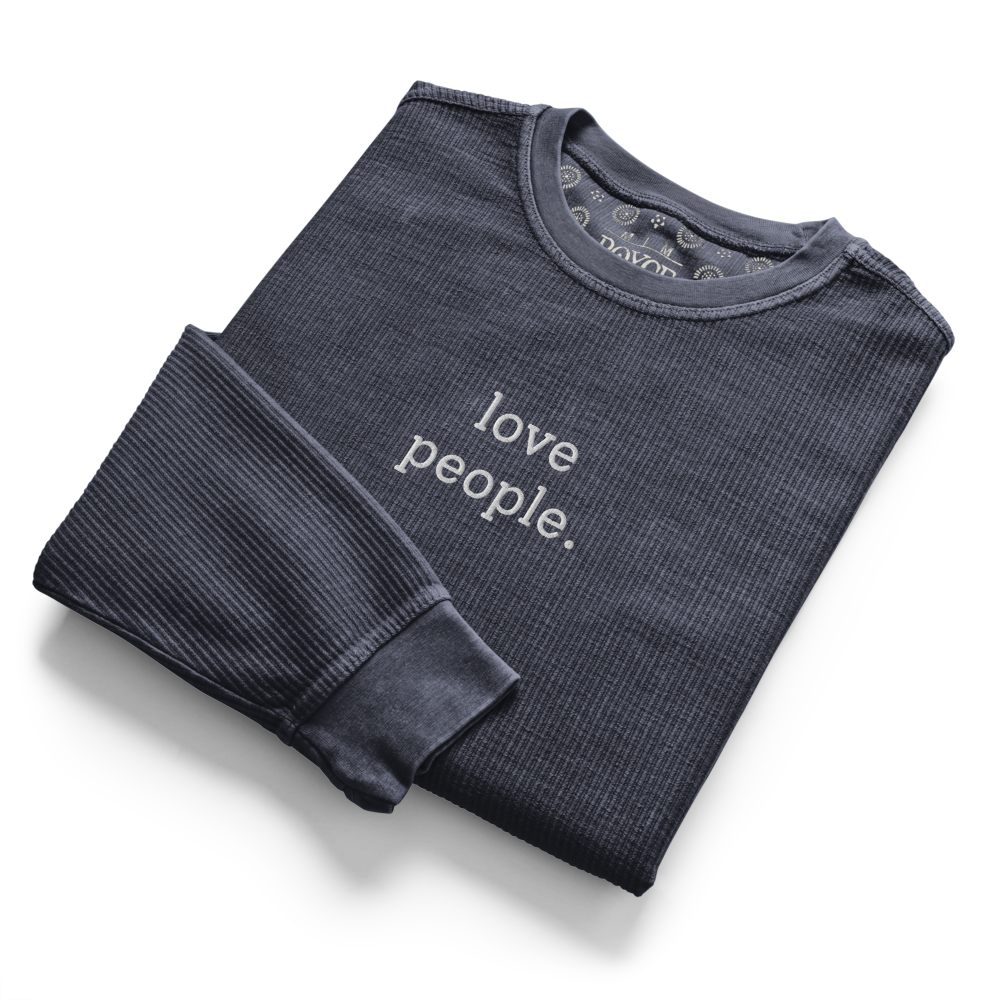 Classic 'love people.' Oversized Corded Sweatshirt