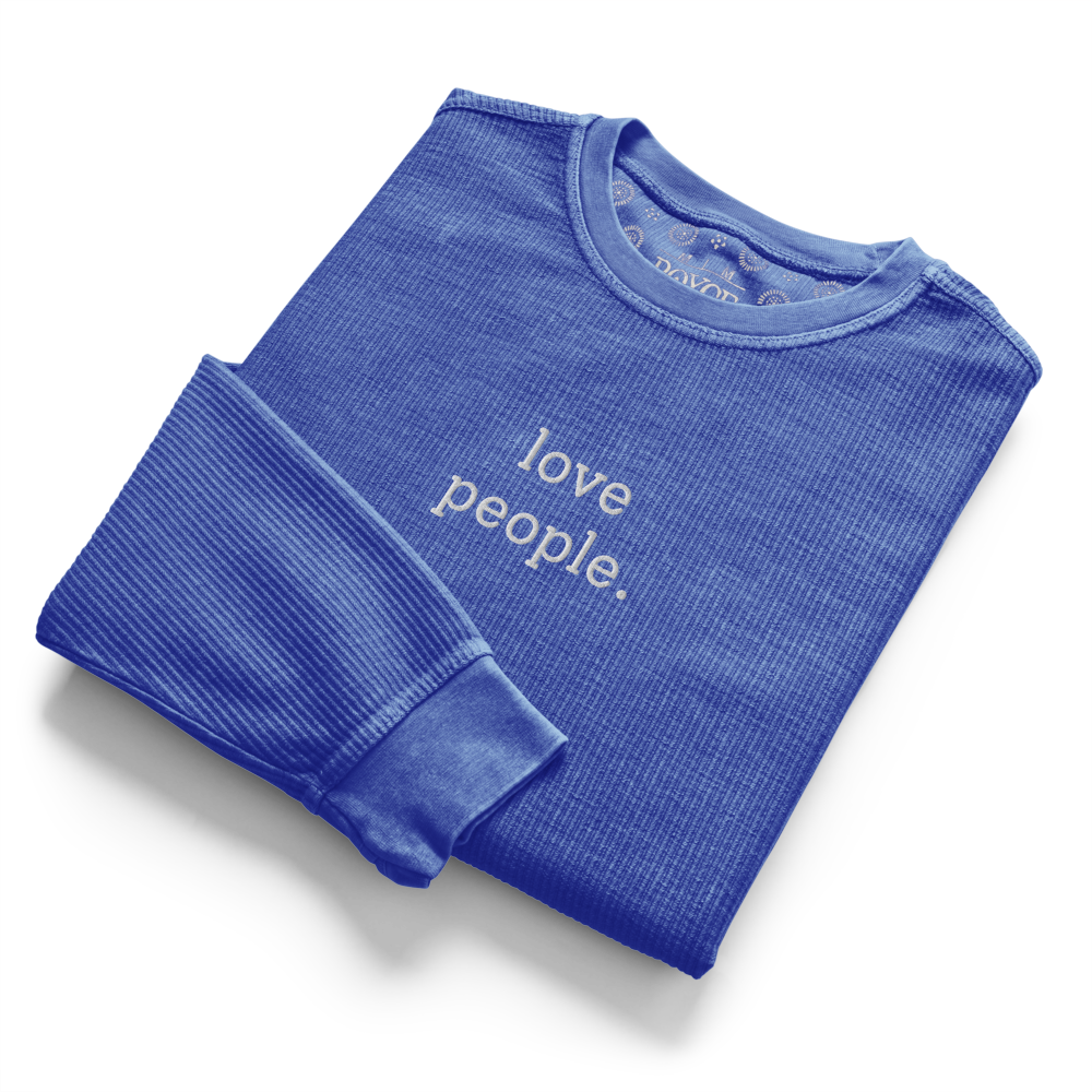 Classic 'love people.' Oversized Corded Sweatshirt